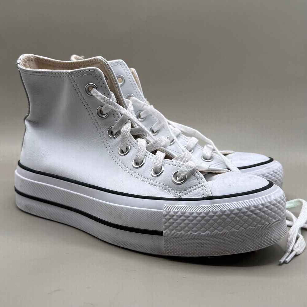 Converse Chuck Taylor Platform High Top Womens 5 Leather 561676C White